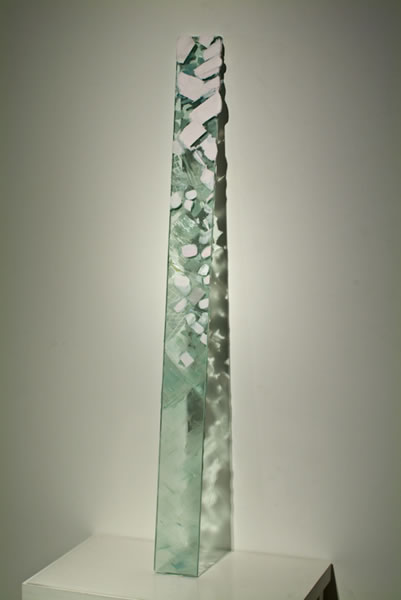 Pink Piece, 2005 glass, paint, 48"x4"x1/2"

