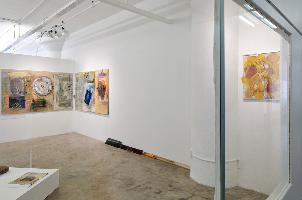 A﻿nima Reflections at Monte Vista Projects, installation view through window, 2024