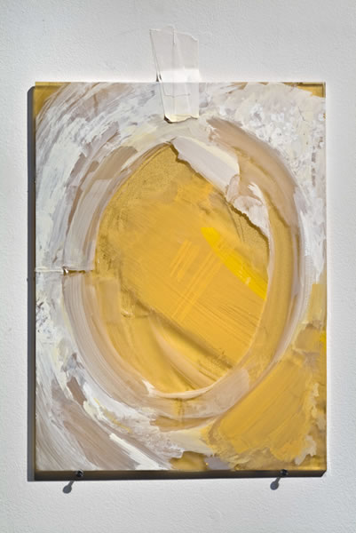 Mirror Study, 2010, glass and paint, 12"x7"