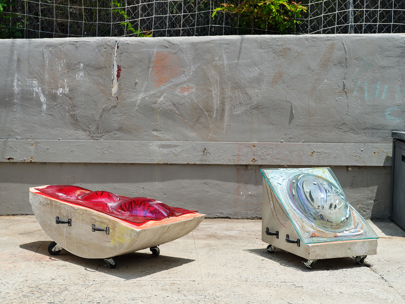 D﻿ignity and a Living Wage and Ojala Piece Together on concrete