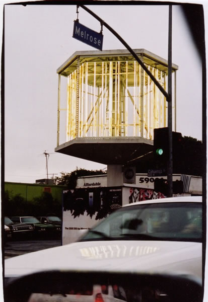 Cagetower, 2007, Paint and glass light tubes