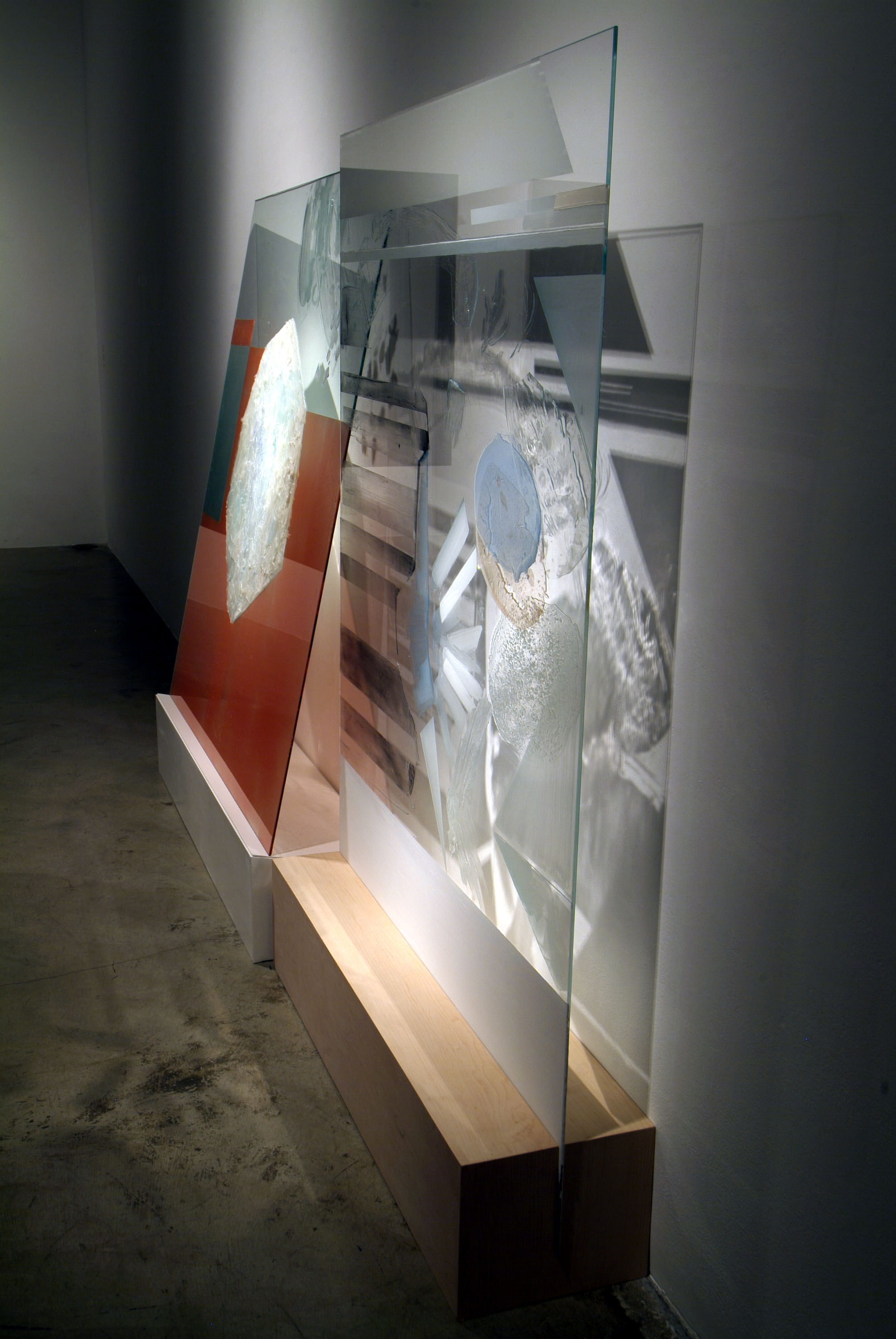 New Contract, 2005 glass, paint, wood, 5 1/2'x 10' 