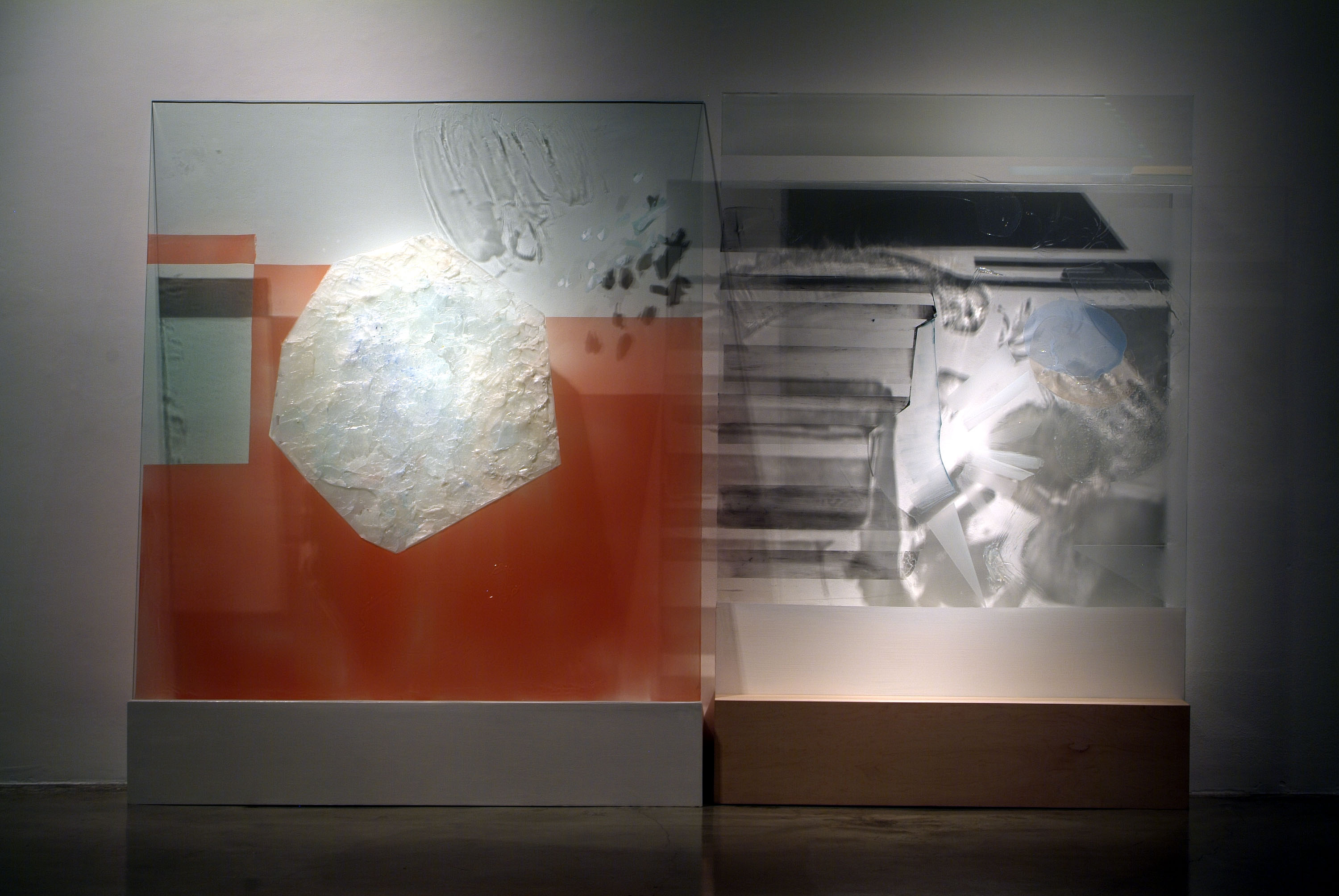 New Contract, 2005 glass, paint, wood, 5 1/2'x 10' 