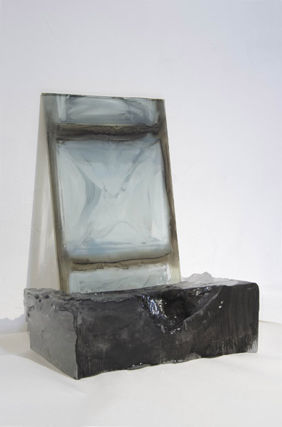 Mussolini's typewriter, 2014, cast glass and paint, 15"x15"x5"