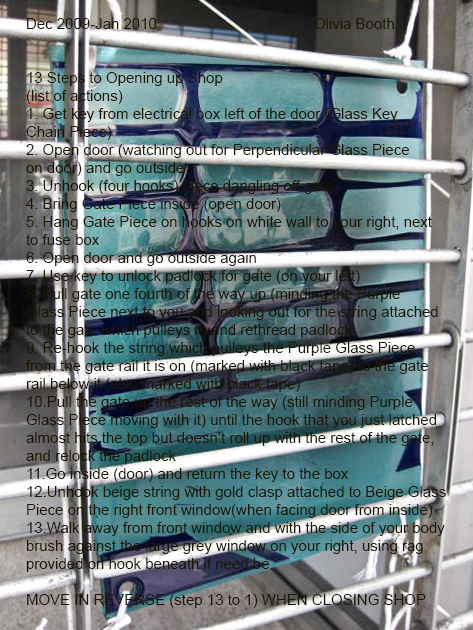 glass piece with steps to open and close