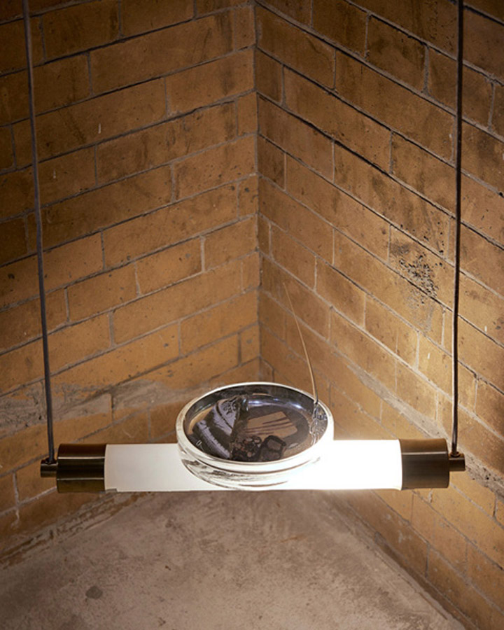 *Go Easy With Me V*, borosilicate, assemblage, homemade fiber optic, glass and electrical fixture,approx 6'x20"x5",  "In Practice: Material Deviance", SculptureCenter, New York, 2017

Photo: Kyle Knodell