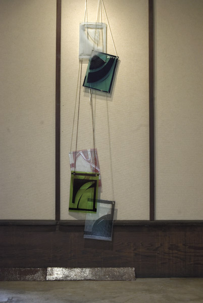 Door Piece, Schindler Lab, 2011, glass concrete and string, dimensions vary