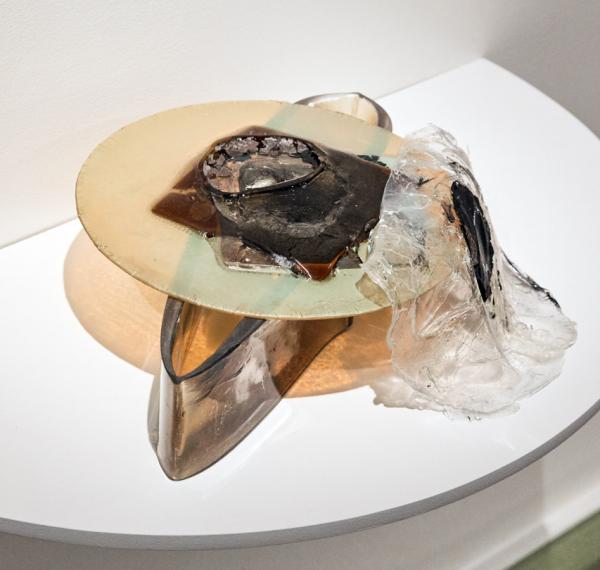 Hand Pavilion for Hundertwasser, 2019, glass and mixed media, approx. 14", from "Drawing Out Time", UrbanGlass, Brooklyn, NY (curated by Alexis Wilkinson). Photography by Blaine Davis Studio