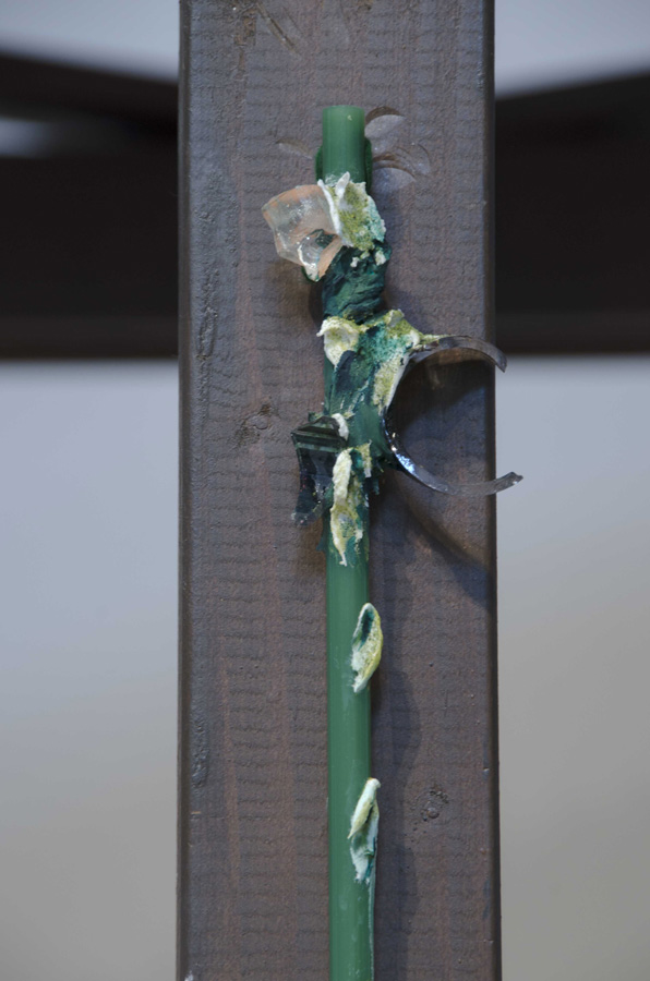 Glass Pavilion at LAMOA, Wand detail….. 2014, LAMOA at the Armory Center for the Arts. Glass and mixed media.
