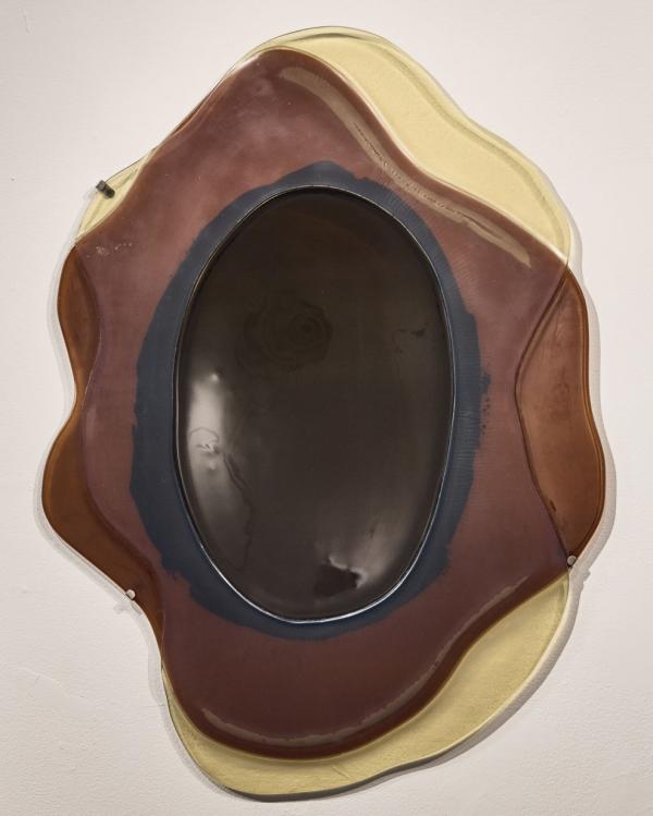 Negative Mirror V, 2019, approx. 31"x24", fused mirrors and acrylic, "Drawing Out Time", UrbanGlass, Brooklyn, NY(curated by Alexis Wilkinson). Photography by Blaine Davis Studio.