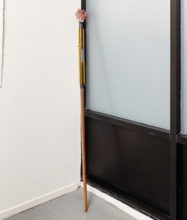 Resurrection Piece II, 2019, 5'6"x4", glass broken once cold then hot and then cold again, metal, wood, borosilicate, paint. Installed at Queens Gallery, LA, CA ( metal work by Charles Mathis)